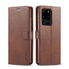 For Galaxy S20 Ultra LC.IMEEKE Calf Texture Horizontal Flip Leather Case, with Holder & Card Slots & Wallet & Photo Frame(Coffee) - 1