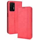 For BLU F91 Magnetic Buckle Retro Crazy Horse Leather Phone Case(Red) - 1