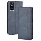 For BLU G91 Max Magnetic Buckle Retro Crazy Horse Leather Phone Case(Blue) - 1