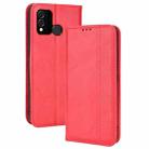 For BLU J9L Magnetic Buckle Retro Crazy Horse Leather Phone Case(Red) - 1