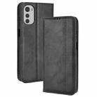 For Motorola Moto G22 / E32s 4G Magnetic Buckle Retro Crazy Horse Leather Phone Case(Black) - 1