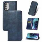 For Motorola Moto G52j 5G Magnetic Buckle Retro Crazy Horse Leather Phone Case(Blue) - 1