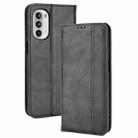 For Motorola Moto G71s/G82 5G/G52 4G Magnetic Buckle Retro Crazy Horse Leather Phone Case(Black) - 1