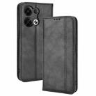 For OPPO Reno8 Magnetic Buckle Retro Crazy Horse Leather Phone Case(Black) - 1