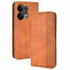 For OPPO Reno8 Pro+ Magnetic Buckle Retro Crazy Horse Leather Phone Case(Brown) - 1