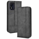 For TCL 303 / Alcatel 1B 2022 Magnetic Buckle Retro Crazy Horse Leather Phone Case(Black) - 1