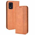 For TCL 303 / Alcatel 1B 2022 Magnetic Buckle Retro Crazy Horse Leather Phone Case(Brown) - 1