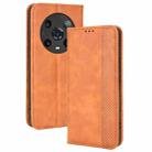 For Honor Magic4 Pro Magnetic Buckle Retro Crazy Horse Leather Phone Case(Brown) - 1