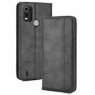 For Nokia C21 Plus Magnetic Buckle Retro Crazy Horse Leather Phone Case(Black) - 1