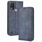 For Nokia C21 Plus Magnetic Buckle Retro Crazy Horse Leather Phone Case(Blue) - 1