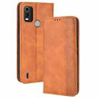 For Nokia C21 Plus Magnetic Buckle Retro Crazy Horse Leather Phone Case(Brown) - 1