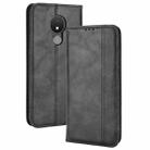 For Nokia C21 Magnetic Buckle Retro Crazy Horse Leather Phone Case(Black) - 1