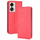 For OnePlus Nord 2T Magnetic Buckle Retro Crazy Horse Leather Phone Case(Red) - 1