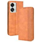 For OnePlus Nord 2T Magnetic Buckle Retro Crazy Horse Leather Phone Case(Brown) - 1