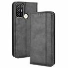 For ZTE Blade A52 Magnetic Buckle Retro Crazy Horse Leather Phone Case(Black) - 1