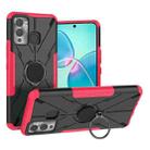 For Infinix Hot 12 Play Armor Bear Shockproof PC + TPU Phone Case(Rose Red) - 1