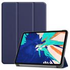 For iPad Pro 12.9 inch 2020 Custer Teature Smart Tablet Holster with Sleep / Wake-up Function & 3-Fold Holder(Navy) - 1