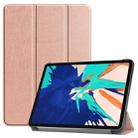 For iPad Pro 12.9 inch 2020 Custer Teature Smart Tablet Holster with Sleep / Wake-up Function & 3-Fold Holder(Rose Gold) - 1