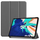 For iPad Pro 12.9 inch 2020 Custer Teature Smart Tablet Holster with Sleep / Wake-up Function & 3-Fold Holder(Gray) - 1