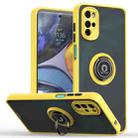 For Motorola Moto G22 Q Shadow 1 Series TPU + PC Phone Case with Ring(Yellow) - 1