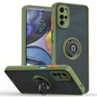 For Motorola Moto G22 Q Shadow 1 Series TPU + PC Phone Case with Ring(Green) - 1