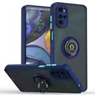 For Motorola Moto G22 Q Shadow 1 Series TPU + PC Phone Case with Ring(Royal Blue) - 1