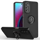 For Motorola Moto G Stylus 5G 2022 Q Shadow 1 Series TPU + PC Phone Case with Ring(Black+Black) - 1