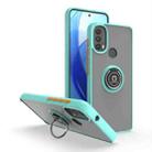 For Motorola Moto E20/E40 Q Shadow 1 Series TPU + PC Phone Case with Ring(Sky Blue) - 1