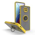 For Motorola Moto G Power 2021 Q Shadow 1 Series TPU + PC Phone Case with Ring(Yellow) - 1