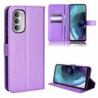 For Motorola Moto G52j 5G Diamond Texture Leather Phone Case(Purple) - 1