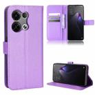 For OPPO Reno8 Diamond Texture Leather Phone Case(Purple) - 1