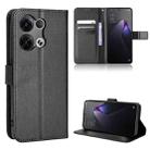 For OPPO Reno8 Pro+ Diamond Texture Leather Phone Case(Black) - 1