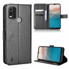 For Nokia C21 Plus Diamond Texture Leather Phone Case(Black) - 1