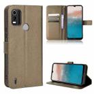 For Nokia C21 Plus Diamond Texture Leather Phone Case(Brown) - 1