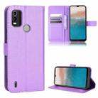 For Nokia C21 Plus Diamond Texture Leather Phone Case(Purple) - 1