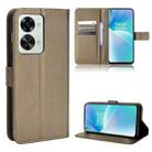 For OnePlus Nord 2T Diamond Texture Leather Phone Case(Brown) - 1