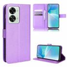 For OnePlus Nord 2T Diamond Texture Leather Phone Case(Purple) - 1