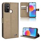 For ZTE Blade A52 Diamond Texture Leather Phone Case(Brown) - 1