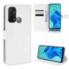 For OPPO Reno5 A Diamond Texture Leather Phone Case(White) - 1