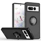 For Google Pixel 7 Pro Q Shadow 1 Series TPU + PC Phone Case with Ring(Black+Black) - 1