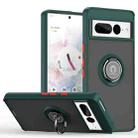 For Google Pixel 7 Pro Q Shadow 1 Series TPU + PC Phone Case with Ring(Dark Green) - 1