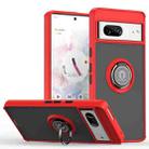 For Google Pixel 7 Q Shadow 1 Series TPU + PC Phone Case with Ring(Red) - 1