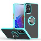 For Oppo A96 4G/Realme 9i Q Shadow 1 Series TPU + PC Phone Case with Ring(Sky Blue) - 1
