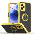 For OPPO Realme C35 Q Shadow 1 Series TPU + PC Phone Case with Ring(Yellow) - 1