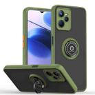For OPPO Realme C35 Q Shadow 1 Series TPU + PC Phone Case with Ring(Dark Green) - 1