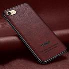 Pasted Leather Litchi Texture TPU Phone Case For iPhone SE 2022 / SE 2020 / 8 / 7(Wine Red) - 1