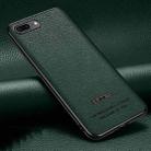 Pasted Leather Litchi Texture TPU Phone Case For iPhone 8 Plus / 7 Plus(Dark Green) - 1