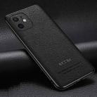 Pasted Leather Litchi Texture TPU Phone Case For iPhone 11(Black) - 1