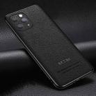 Pasted Leather Litchi Texture TPU Phone Case For iPhone 11 Pro Max(Black) - 1