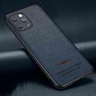 Pasted Leather Litchi Texture TPU Phone Case For iPhone 11 Pro Max(Royal Blue) - 1